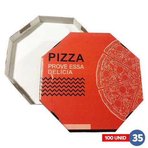 Caixa De Pizza Oct 35x4x35 Standart 100 Unidades Goyapack