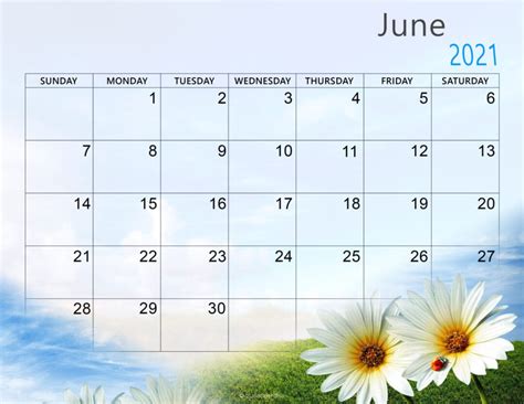 Cute June 2021 Calendar Printable Wallpaper Thecalendarpedia