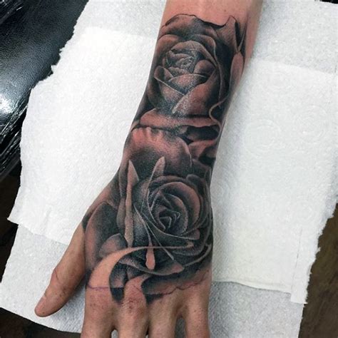 Rose tattoo on leg in mixed media style for men. Rose Tattoos for Men Designs, Ideas and Meaning | Tattoos ...