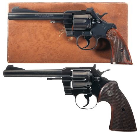Two Colt Officers Model Target Da Revolvers
