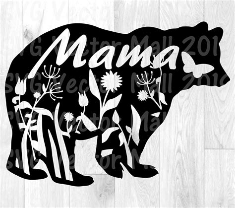 Mama Bear Svg Bear Svg Clip Art Mama Bear Clipart Bear Silhouette