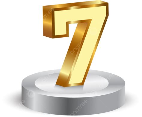 Oro Número 7 3d En El Podio Del Escenario Png Oro Numero 7 7 7 Png