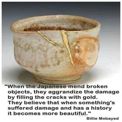 Kintsugi, otherwise know as kintsukuroi, is an interesting method of repairing broken japanese pottery with gold. Billie Mobayed | Broken pots, Kintsugi, Wabi sabi