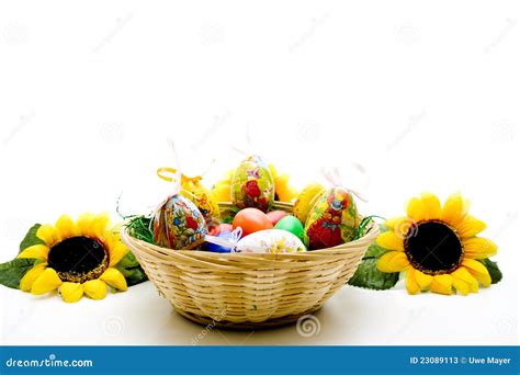 Easter Nest With Sunflowers Stock Image Image Of Twisted Decoration