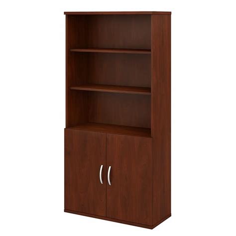 Cherry bookcase with doors ideas on foter. Studio C 5 Shelf Bookcase with Doors in Hansen Cherry ...
