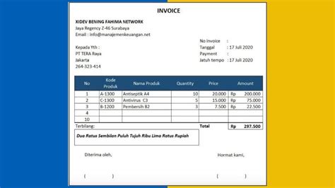 Contoh Invoice Untuk Berbagai Keperluan Yang Benar Vrogue