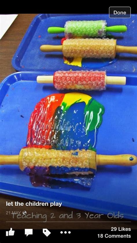 Bubble Wrap Printing Preschool Painting Preschool Art Rolling Pin