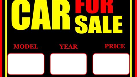 Car For Sale Sign Free Printable Free Download