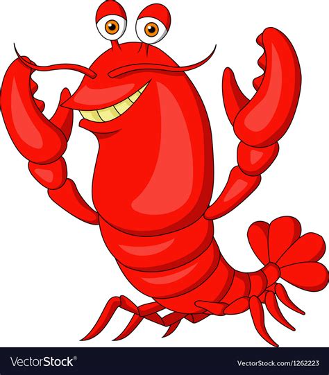 Cute Lobster Cartoon Royalty Free Vector Image