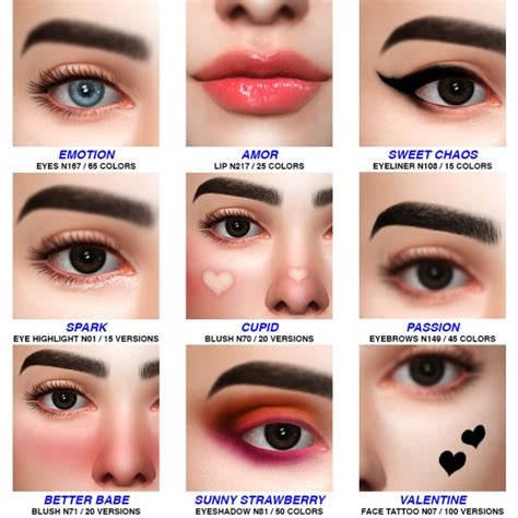 Praline Sims E Girl Makeup Collection • Sims 4 Downloads