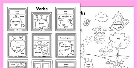 Verbs Coloring Sheet Teacher Made Verb Types Coloring Sheets Teacher