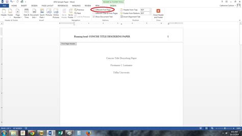 Microsoft Word Running Header With Page Number Apa Stashokand