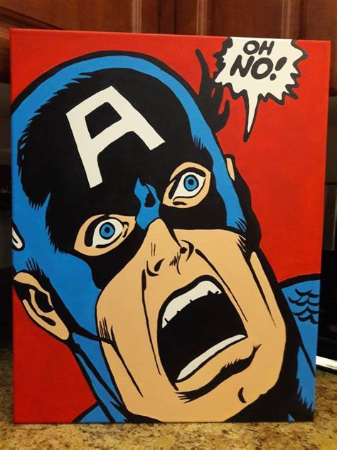 Comic Pop Art Captain America On 16x20 Canvas Etsy Pop Art Comic