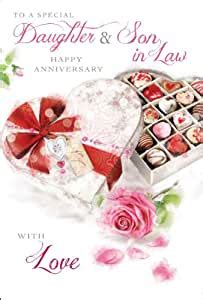 To a special son and daughter in law happy anniversary. Daughter & Son In Law Wedding Anniversary Card: Amazon.co ...