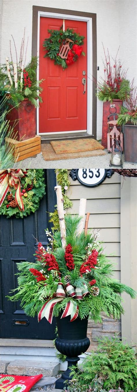 24 Colorful Winter Planters And Christmas Outdoor Decorations A Piece