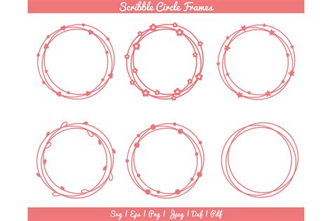 Scribble Circle Frame Svg Cut Files Graphic By Meshaarts · Creative Fabrica