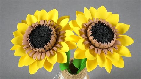 Paper Sunflower How To Make Paper Sunflower Paper Crafts Ideas