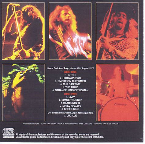 Deep Purple - Live In Japan Budokan 1972 (2Single CDR) Non Label ...