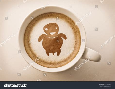 Coffee Cup Latte Art Turtle Swimming Stock Photo 123569497 Shutterstock