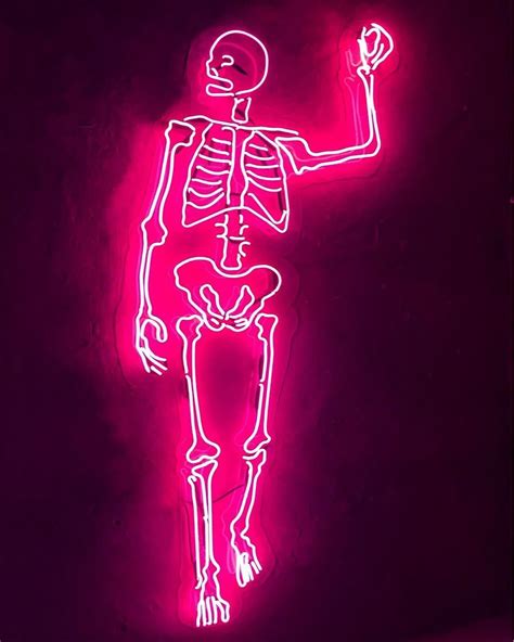 Skeleton Neon Aesthetic Skull Wallpaper Michele Tajariol