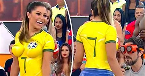 TV Babe Wears Football Kit On Air But Can You See What S Wrong With It Daily Star