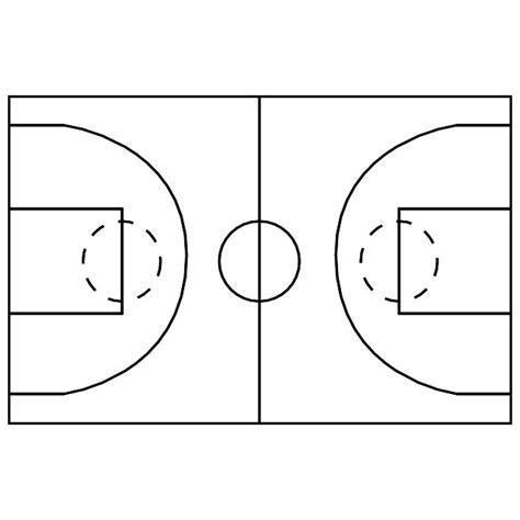 Basketball Court Outline Png Clip Art Library