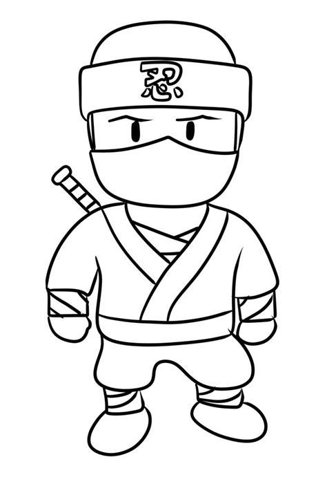 Dibujo De Ninja De Stumble Guys Para Colorear