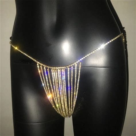 Fashion Sexy Crystal Body Chain Jewelry Rhinestone Tassel Thong Belly Party Waist Chain Jewelry