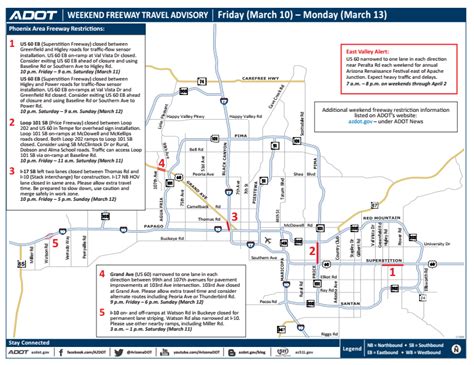 Adot Weekend Freeway Travel Advisory March 10 13 Safe Driving