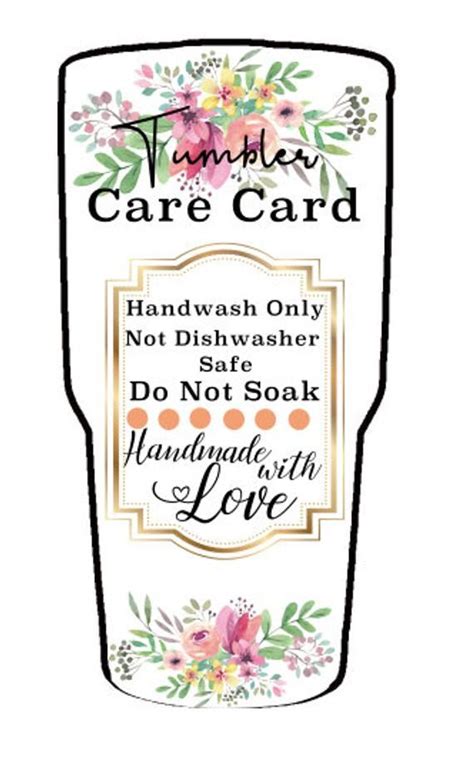 Just print one out and pop in the mail or hand deliver it to the birthday boy or girl. Tumbler Care Cards **FREE SHIPPING | Diy tumblers, Tumbler ...