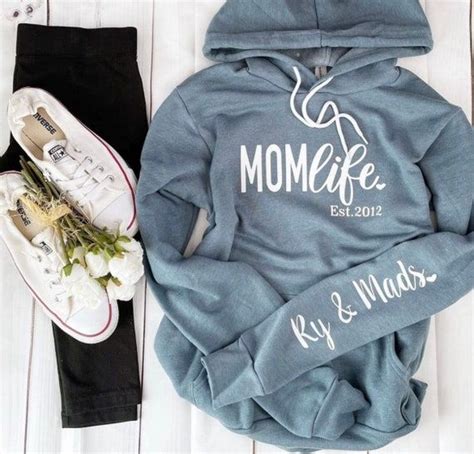 Mom Life Sweatshirt Sleeve Print Mom Sweater Mom Etsy Mom Hoodies
