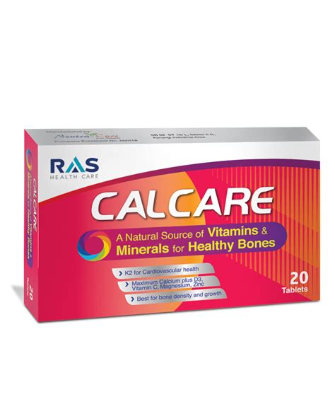 Calcare 20 Tablets Ras Healthcare Natural Supplement Store