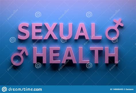 Sexual Health Words With Male Sex Gender Signs On Blue Background Stock