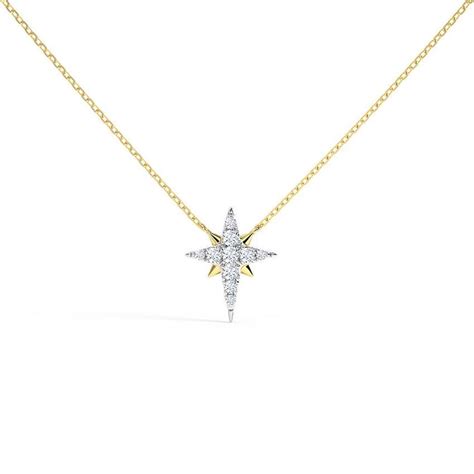 Northern Star Necklace Diamond Necklace Diamond Star Etsy