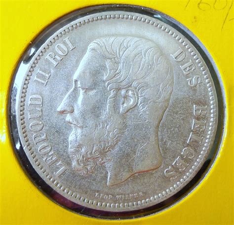 My Collection Of Crown Size Silver Coin Belgium Leopold Ii 5 Francs 1873