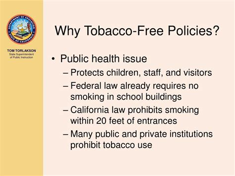 Ppt Tobacco Free Policies For California School Districts And County