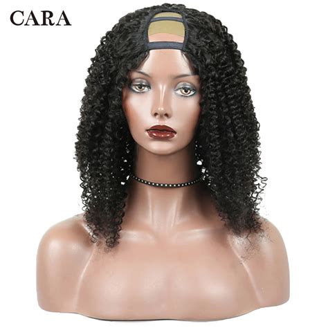 Glueless Brazilian U Part Human Hair Wigs 4b 4c Afro Kinky Curly Wigs For Women 130 Natural