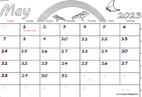 May 2023 South Africa Calendar Free Printable Pdf