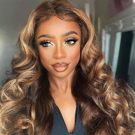 Inch Body Wave Wig For Black Women X Ombre Honey Blonde Etsy