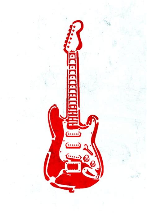 Guitar Stencil Etsy