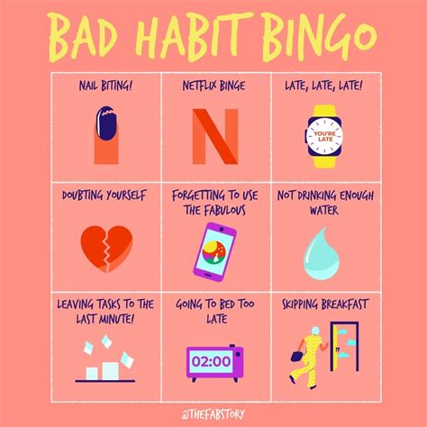 Bad Habit Bingo Fabulous Magazine