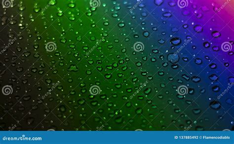 Water Droplets On Rainbow Light Background Stock Photo Image Of