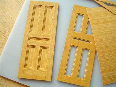 Making A Panelled Door In Stencil Card Dollhouse Miniature Tutorials Dollhouse Projects