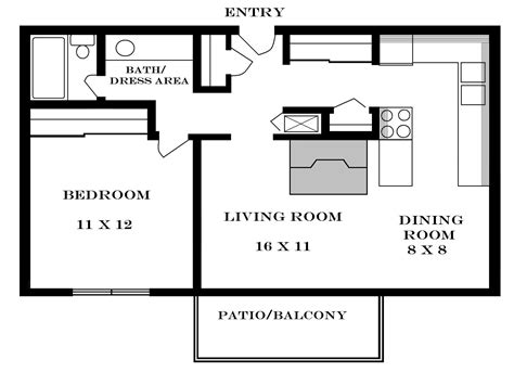 500 Square Feet 2 Bedroom Apartment Floor Plan Frazier Dolores