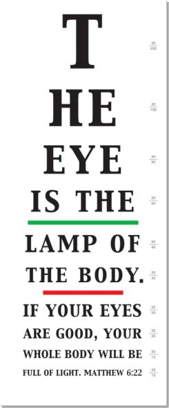 The Eye Is The Lamp Of The Body Eye Chart Preteen Quotes Words