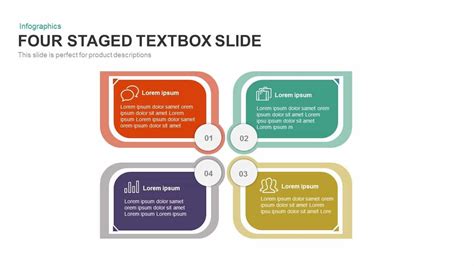 4 Staged Text Box Powerpoint Template And Keynote Slide 4 Staged Text