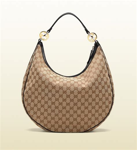 Gucci Gg Twins Large Hobo With Interlocking G Ornaments In Beige Brown