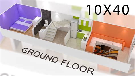 10x40 House Plan 3d View By Nikshail Youtube