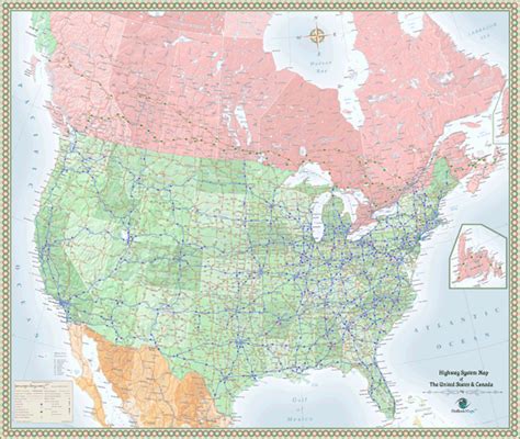 Canada And Usa Highway Wall Map By Outlook Maps Mapsales