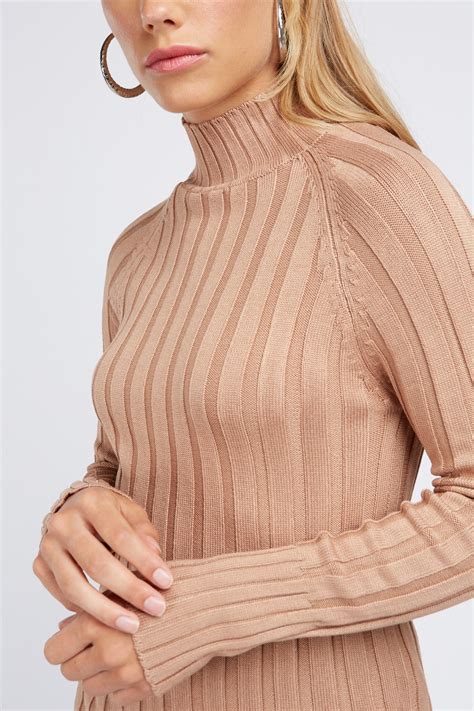 Funnel Neck Rib Knit Top Just 7